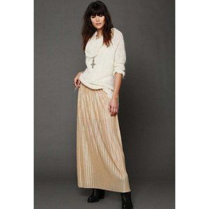 Dress the Population XS Maxi Skirt Pleated Gold